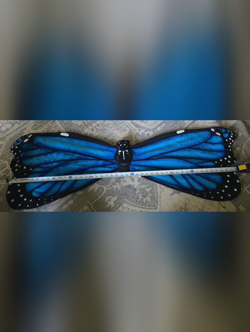 Adventure Planet Blue and Black Butterfly Wings 45 Inches Long